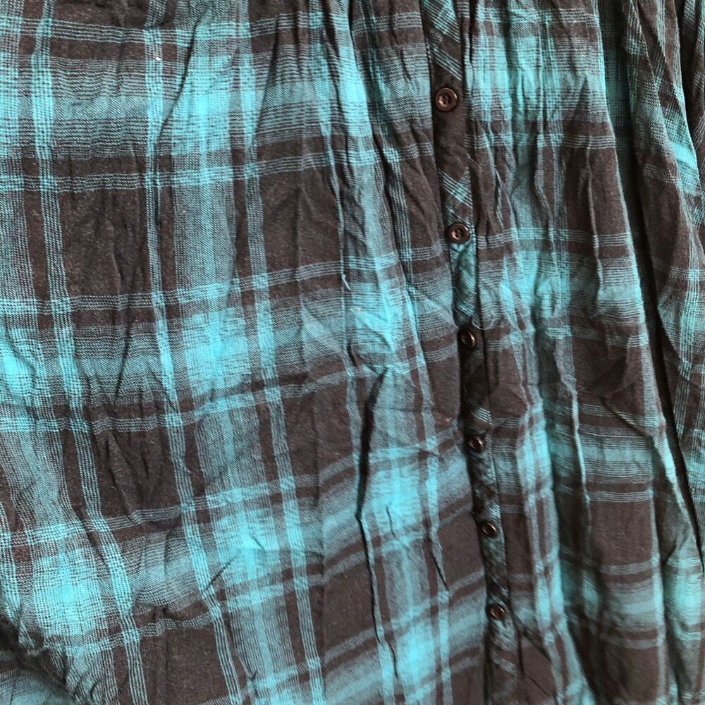 Torrid plaid green jersey button down soft dress size 3 3x - Picture 4 of 5